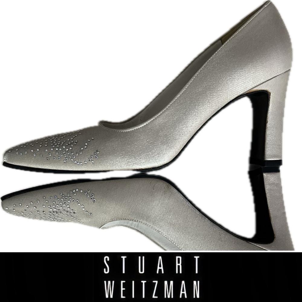 👠8N Explosion Oyster Sparkle Lame by Stuart Weitzman | 3” Heel | Size 8N